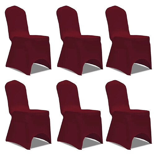 vidaXL Housse bordeaux extensible pour chaise 6 pièces