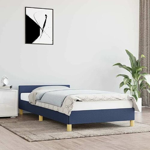 Maison Chic Lit adulte - Cadre Structure de lit avec tête de lit Contemporain Bleu 80x200 cm Tissu -MN37568