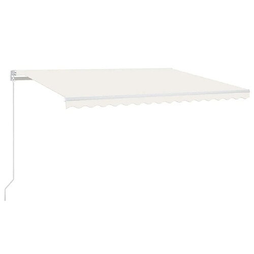 Maison Chic Auvent manuel rétractable,Store manuel de porte avec LED 400x300 cm Crème -GKD29742