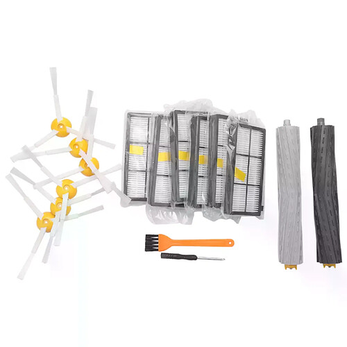 Kit de pièces de rechange pour aspirateur Irobot Roomba 860 870 880 890 960 980 990 6 filtres 6 brosses latérales 1 extracteur de débris I