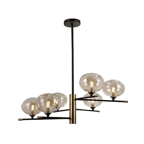 Luminaire Center Suspension Mesta Acier,Aluminium Noir, Bronze Antique