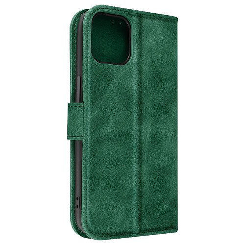 Avizar Étui pour iPhone 14 Clapet Portefeuille Support Vidéo Soft-touh Vert