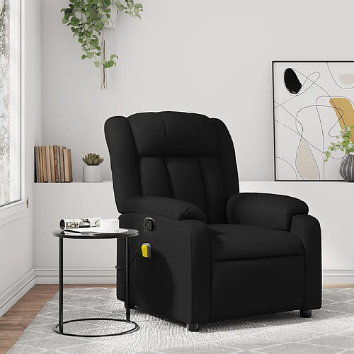 vidaXL Fauteuil de massage inclinable Noir Similicuir