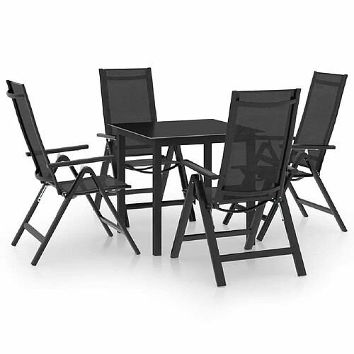 Salle à manger de jardin 5 pcs,Table et chaise à dîner Aluminium Anthracite -MN36277