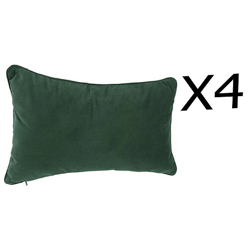 Lot de 4 coussins rectangulaires 100% polyester coloris vert - Dim : L.50 x l.30 cm -PEGANE