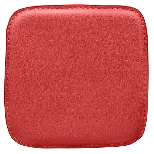 ICONIK INTERIOR Coussin pour tabouret carré - simili cuir - Stylix Rouge