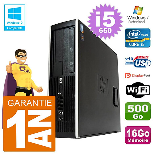 PC HP Compaq 8100 SFF i5-650 RAM 16Go Disque 500Go Graveur DVD Wifi W7 · Occasion