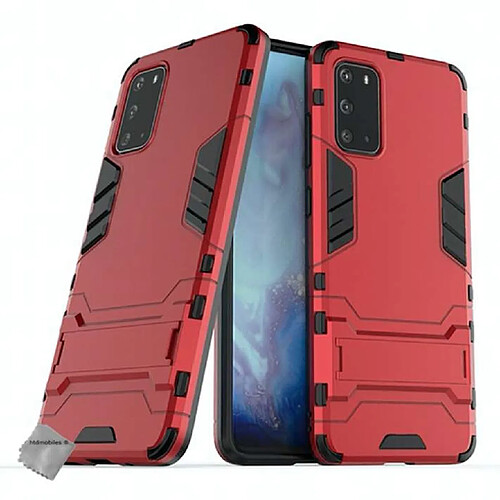 Htdmobiles Coque rigide anti choc pour Samsung Galaxy S20 Ultra + verre trempe - ROUGE