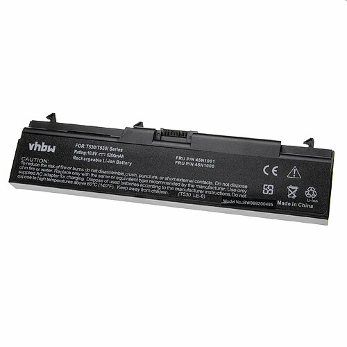 vhbw batterie compatible avec Lenovo ThinkPad Edge E525, Edge15"" 301K7J, L410, L412, L420, L421, L510 laptop (5200mAh, 10.8V, Li-Ion, noir)