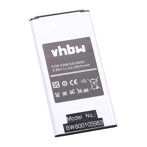 vhbw Batterie convient à Samsung SM-G870F, Galaxy S5 Active LTE-A, SM-G870F0, SM-G870W Smartphone remplace GH43-04165A, GH43-04199A (2800mAh, 3.85V)