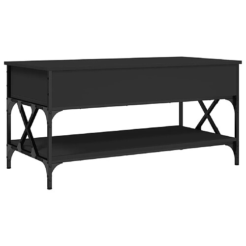 ComfortXL Table Basse Noir 100x50x50 Cm Bois D'ingénierie Et Métal