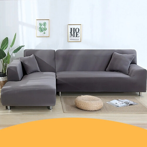 Wewoo Housse de canapé tout compris Universal Set Sofa Full Cover Add One Piece of Pillow CaseSize Four Seater 235-300cm Silvery Grey