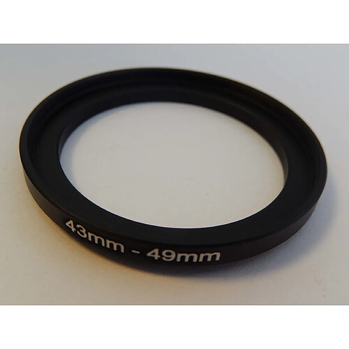 vhbw Adaptateur filtre Step-Up 43mm-49mm Noir pour Appareil photo Agfa, Agfaphoto, Canon, Casio, Fujifilm, Kodak, Minolta, Nikon, Olympus