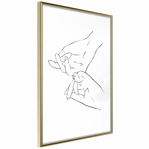 Paris Prix Affiche Murale Encadrée Joined Hands White 20 x 30 cm Or