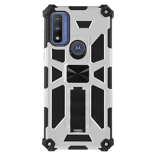 Coque en TPU anti-rayures avec béquille argent pour votre Motorola G Pure