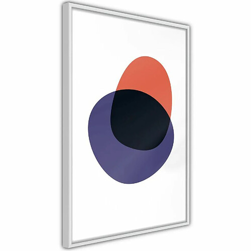 Paris Prix Affiche Murale Encadrée White, Orange, Violet and Black 40 x 60 cm Blanc