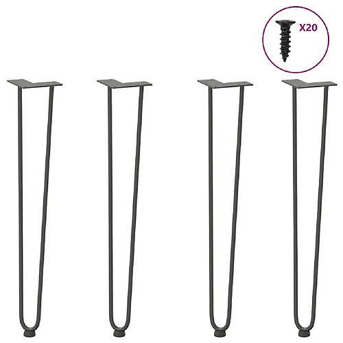 vidaXL Pieds de table en forme d'épingle à cheveux 4 pcs anthracite