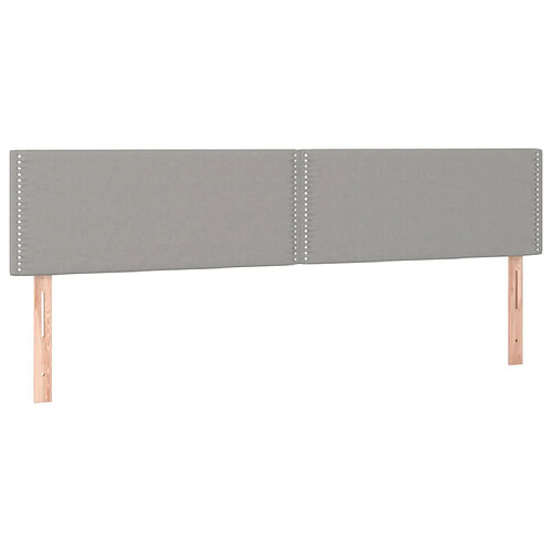 Maison Chic Lot de 2 Têtes de lit design pour chambre - Décoration de lit Gris clair 100x5x78/88 cm Tissu -MN39368