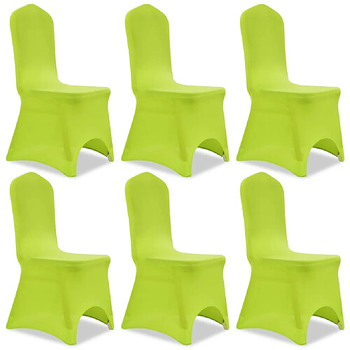 Decoshop26 Housse de chaise extensible 6 pcs vert DEC022363