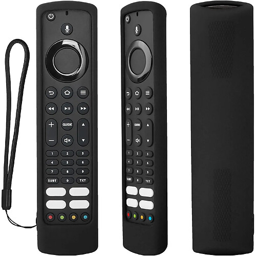 SANAG Housse Coque En Silicone Pour Jvc/Bush/Toshiba/Xiaomi/Fire Tv Telecommande Vocale, Etui De Protection Pour Jvc Telecommande, Antiderapage, Antisismique, Lavable(Noir)