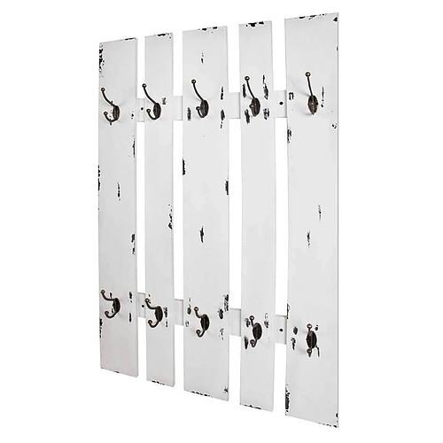 Pegane Garderobe murale coloris blanc - Dim : L 65 x P 9 x H 100 cm