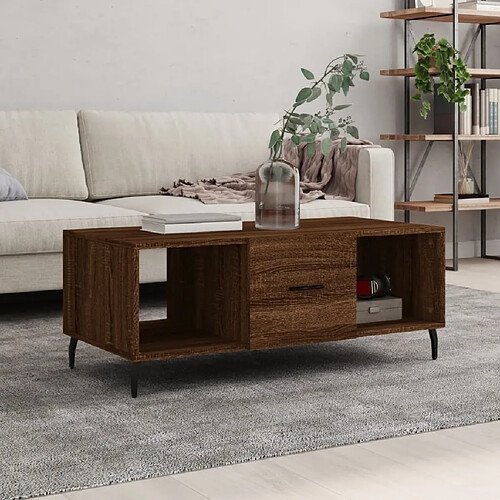 Maison Chic Table basse,Table Console Table d'appoint, Table pour salon chêne marron 102x50x40 cm bois d'ingénierie -MN49879