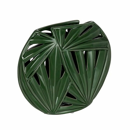 Paris Prix Vase Design Ovale Céramique Tropical 32cm Vert