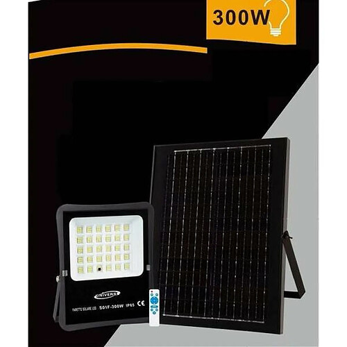 Tradex SOLAIRE LED 300W TÉLÉCOMMANDE IP65 LUMIÈRE BLANCHE FROIDE 6500K S01F-300W