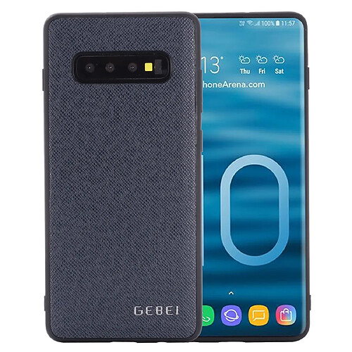 Wewoo Coque Souple Pour Galaxy S10 GEBEI Étui de protection en cuir antichoc entièrement couvert bleu