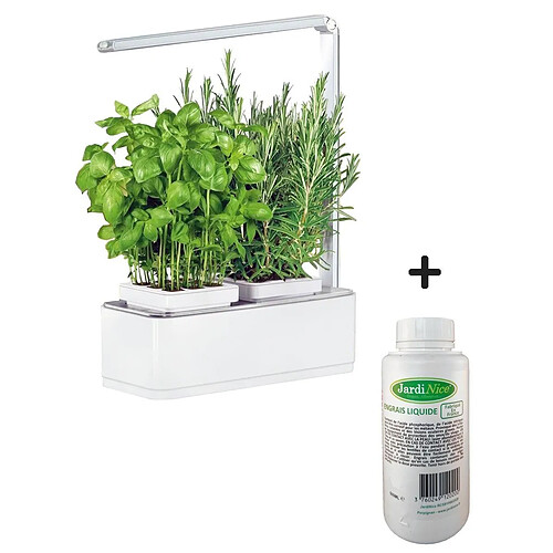 Jardinice Jardinière avec lampe led intégrée Mini potager + engrais 500 ml.