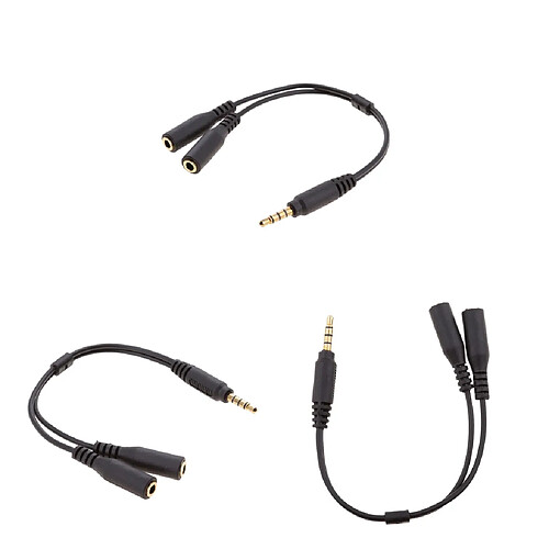 3 Pcs 3.5mm Splitter Mic Et Audio Mâle à Femelle Adaptateur Pour PS4 Xbox PC