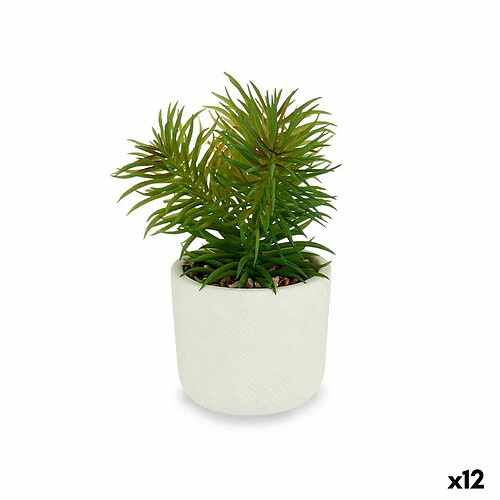 Ibergarden Plante décorative Blanc Vert (14 x 20 x 14 cm) (12 Unités)