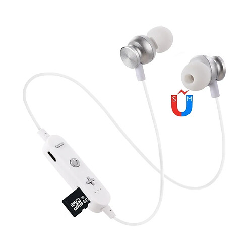 Wewoo Écouteur Bluetooth Oreillette à suspension F17 4.2prise en charge de la lecturede la musiquedu volume et des réponses argent