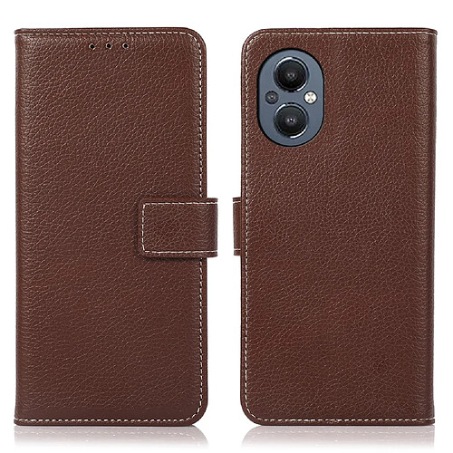 Etui en PU texture litchi avec support, marron pour votre OnePlus Nord N20 5G