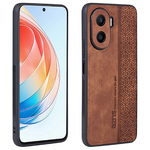 Coque en TPU + PU anti-chocs pour votre Honor X40i 5G - marron