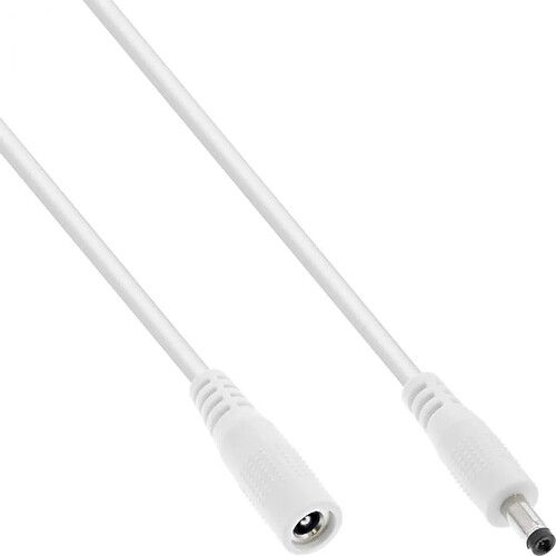 InLine DC Verlängerungskabel - DC Stecker/Buchse 4,0x1,7mm - AWG 18 - weiß 3m (26903D)