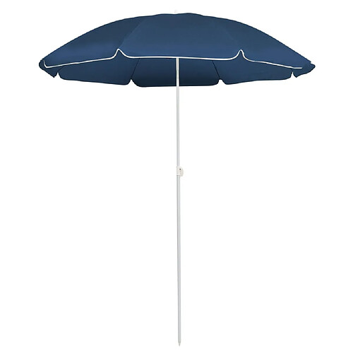 vidaXL Parasol d'extérieur avec mât en acier Bleu 180 cm