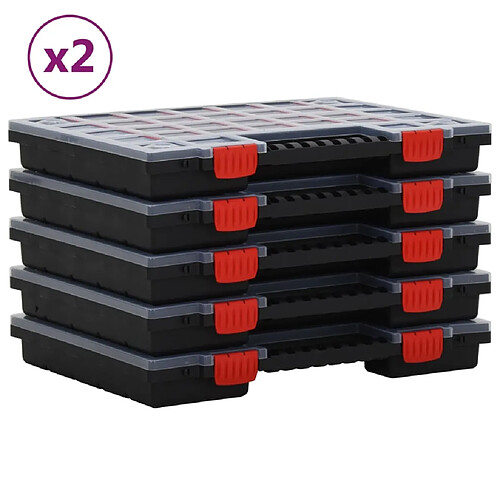 vidaXL Boîtes d'assortiment 10 pcs 40x30x5 cm Polypropylène