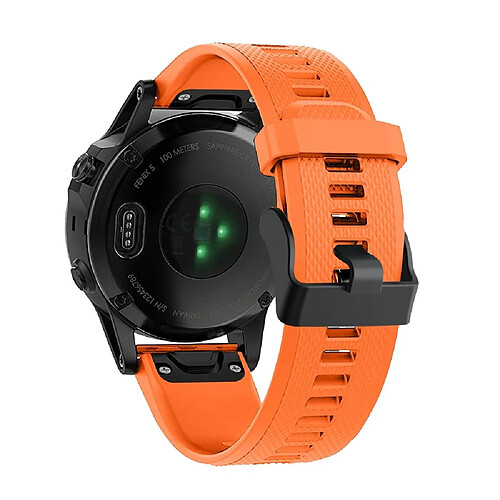 Bracelet en silicone sport avec boucle noire orange pour votre Garmin Fenix 5