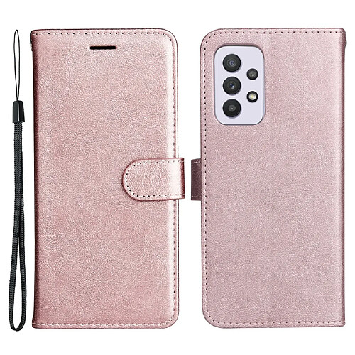 Etui en PU avec support, couleur or rose pour Samsung Galaxy A33 5G