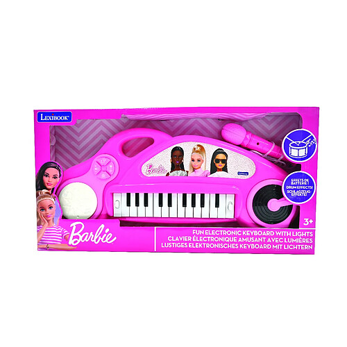 Lexibook Piano électronique pour enfants Barbie avec effets lumineux et microphone - 24 touches