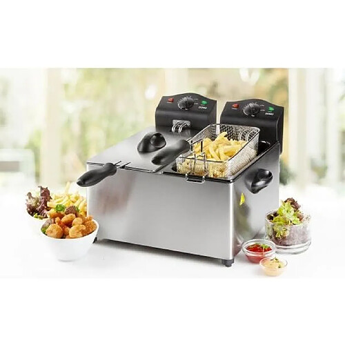 NC FRITEUSE ELECTRIQUE 3500 W DOUBLE CUVE EMAILLEE AMOVIBLE CAPACITE : 2 x 3 l