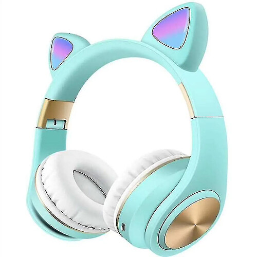 Universal Oreille de chat bluetooth casque lumineux sans fil (vert)