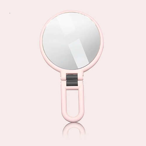 Wewoo Miroir de maquillage grossissant à main réglable pliable et ajustabletaille 10 fois rose