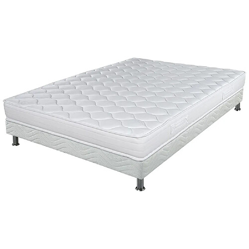 Ebac Matelas Montana + sommier tapissier Omega - 140x190 - Mousse - Hauteur 18 cm