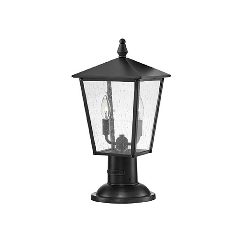 Elstead Lighting Lampe sur pied extérieur Hinkley Aluminium,laiton,verre grainé transparent Noir