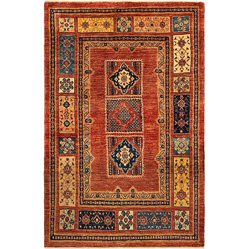 Vidal Tapis de laine 166x109 rouge Kashkuli