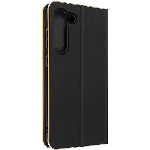 Avizar Étui pour Samsung Galaxy S23 Porte-carte et Support vidéo Noir et Doré