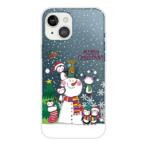 Coque en TPU antichoc, motif de Noël, antichute pour votre iPhone 14 Plus - Famille des pingouins