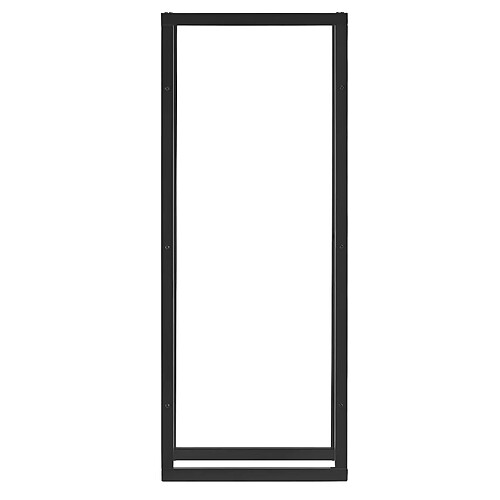 Helloshop26 Porte-bûches robuste range-bûches solide support pour bois de chauffage rangement efficace pour intérieur extérieur acier laqué 60 x 150 x 25 cm noir 03_0005965